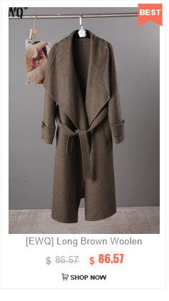 [EWQ] Wool Fox Fur Sleeve Women Coat Elegant Clothing Autumn 2025 Winter Double-sided Jacket Big Size Wine Red Overcoats 16O2751