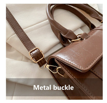 High Quality PU Leather Handbag Purse Women's Bag Solid Color Shoulder Crossbody Bags Lady Messenger Small Tote for Women Girls