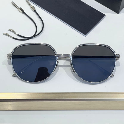 Óculos de Sol INS Gold Green de Luxo Masculino, Design de Marca, Oval, Liga, Alta Qualidade, Feminino, Pernas Duplas Especiais, Lentes Intercambiáveis, Proteção UV400
