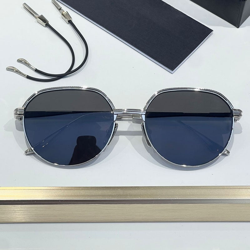 Óculos de Sol INS Gold Green de Luxo Masculino, Design de Marca, Oval, Liga, Alta Qualidade, Feminino, Pernas Duplas Especiais, Lentes Intercambiáveis, Proteção UV400
