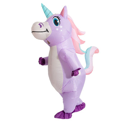 Inflatable Unicorn Costume Adult Kids Rainbow Halloween Costumes for Wommen Men Adult Carnival Mascot Christmas Cosplay