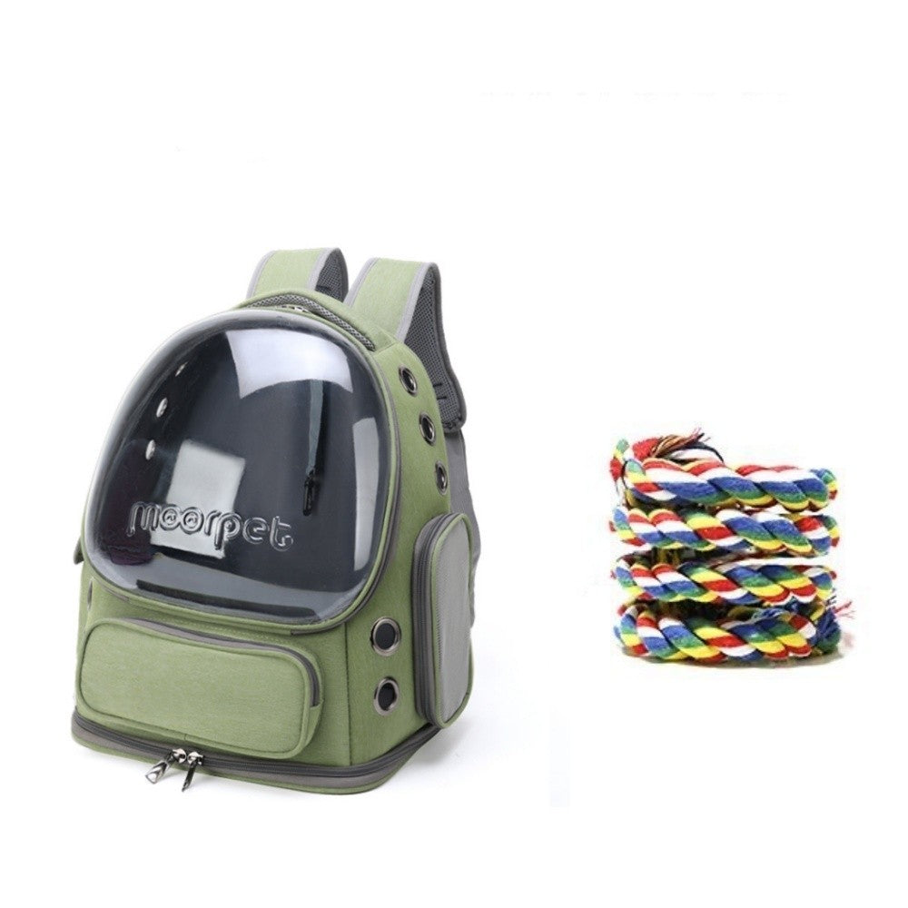 Mochila Transportadora para Pássaros, Gaiola de Viagem para Papagaios com Poleiro e Comedouros para Papagaio e Calopsita para Visitas ao Veterinário, Acampamento, Caminhada, Viagem
