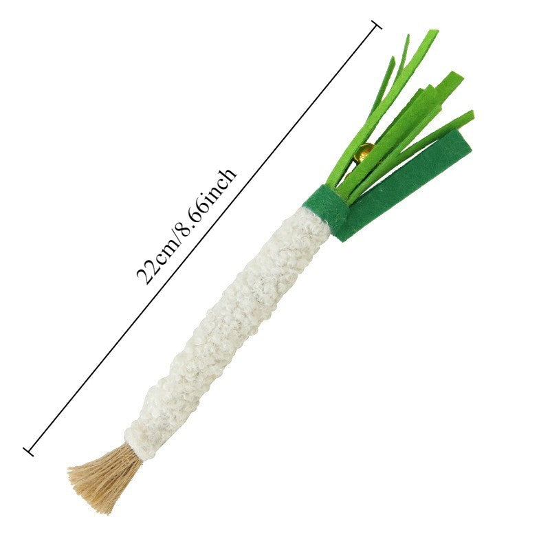 1 unidade de brinquedo de gato de madeira Sky Liao, cebolinha, vegetal simulado, resistente a mordidas, autoestimulante, moedor de dentes, para provocar gatos e animais de estimação
