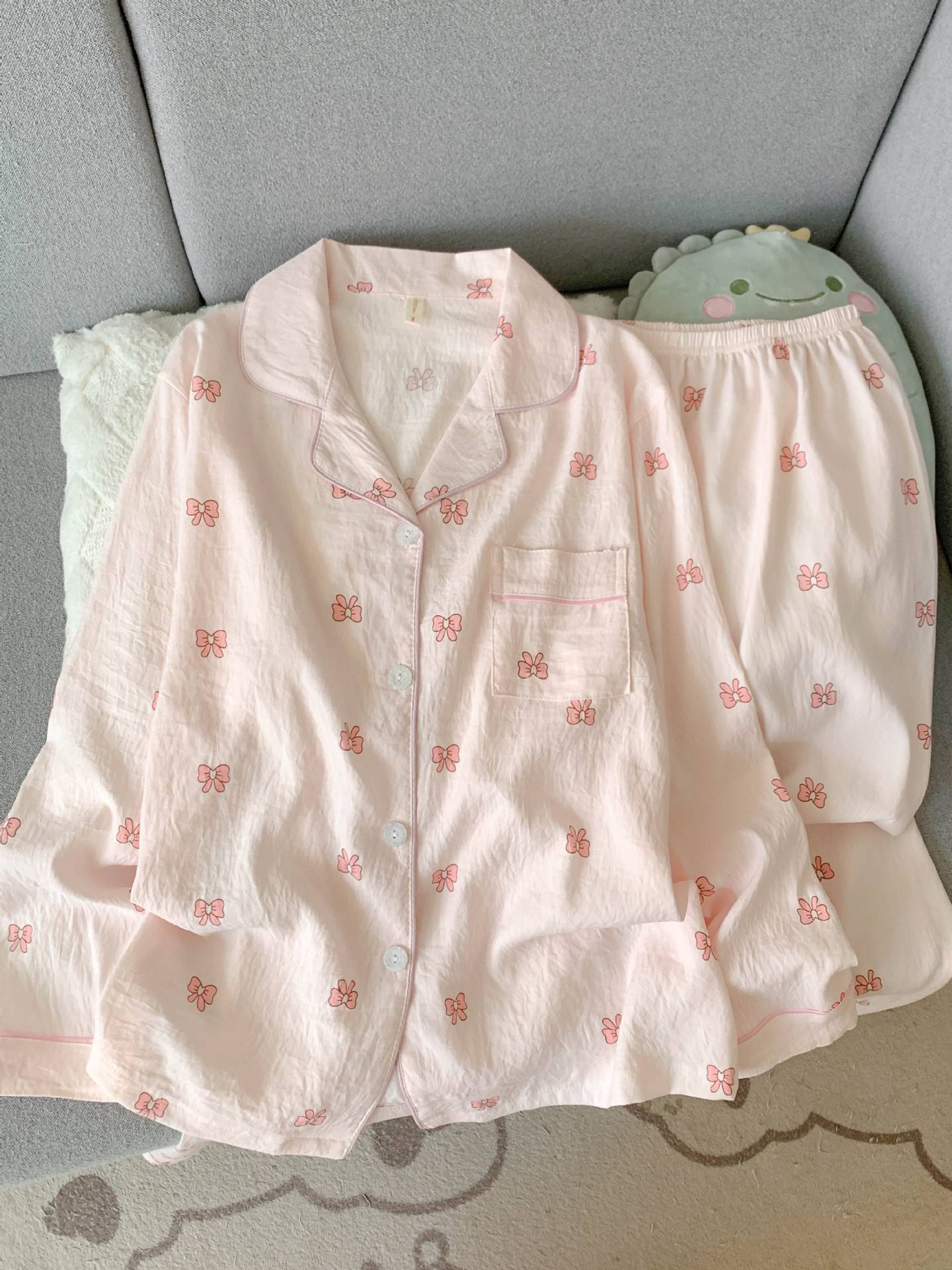 Spring/Autumn New Arrivals: Cloud-Print Cotton Long-Sleeved Pyjama Set for Women Adorable Sweetheart Style Nightwear Homewear Se