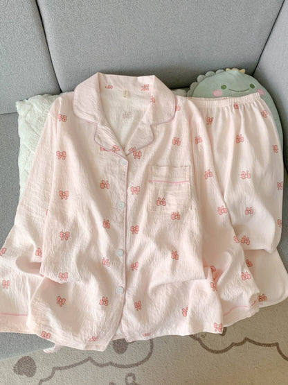 Spring/Autumn New Arrivals: Cloud-Print Cotton Long-Sleeved Pyjama Set for Women Adorable Sweetheart Style Nightwear Homewear Se
