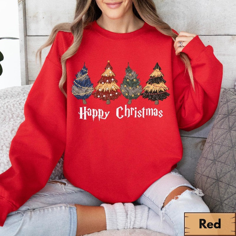Moletom com Capuz Harry Potter Escola de Magia e Bruxaria Árvore de Natal Outono/Inverno Casual Adequado para Homens e Mulheres