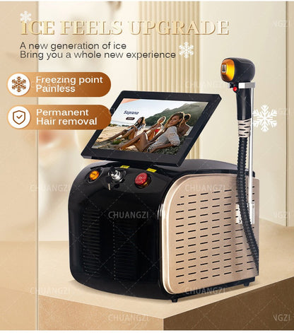 Portable 808 755nm Body Hair Laser Hair Removal Machine 3-Wave IPL Professional Diode Ice Titanium Permanent Painless