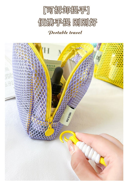 Tofu Bag Mini Zero Wallet Large Capacity Net Fabric Makeup Bag Dopamine Net Fabric Lady's Purse Colorful