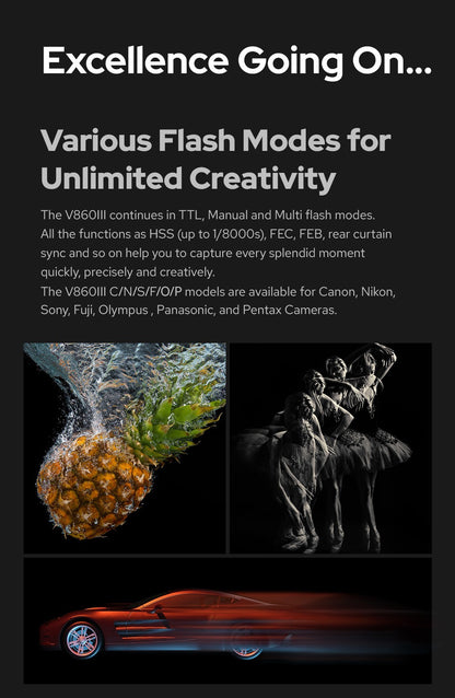 Godox V860III V860 III ON Camera Flash Light E-TTL II HSS Speedlite for Canon Sony Nikon Fujifilm Olympus Panasonic Pentax Light