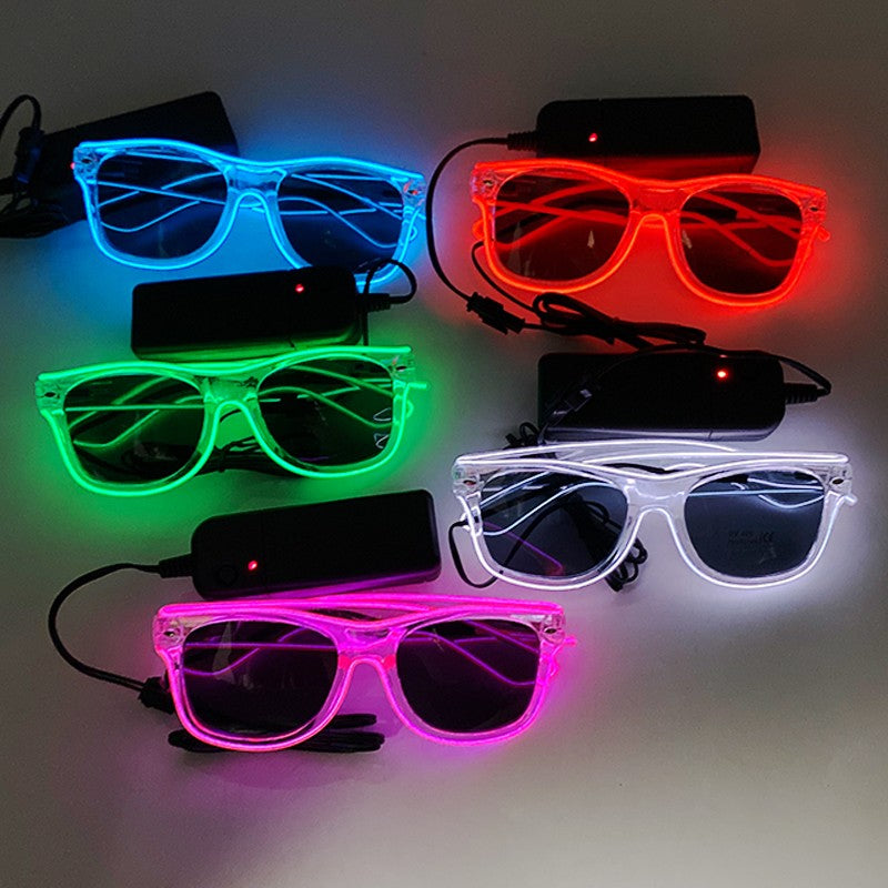 1PC Light Up LED Glasses Glow Sunglasses EL Wire Neon Glasses Glow in The Dark Party Supplies Neon Party Favors for Adults
