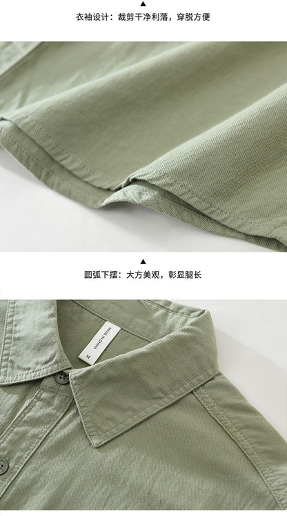 Men's Short Sleeve Cargo Shirt Streetwear Summer Loose Fit Workwear Shirt with Chest Pocket Breathable Cotton Daily Outfits Tops