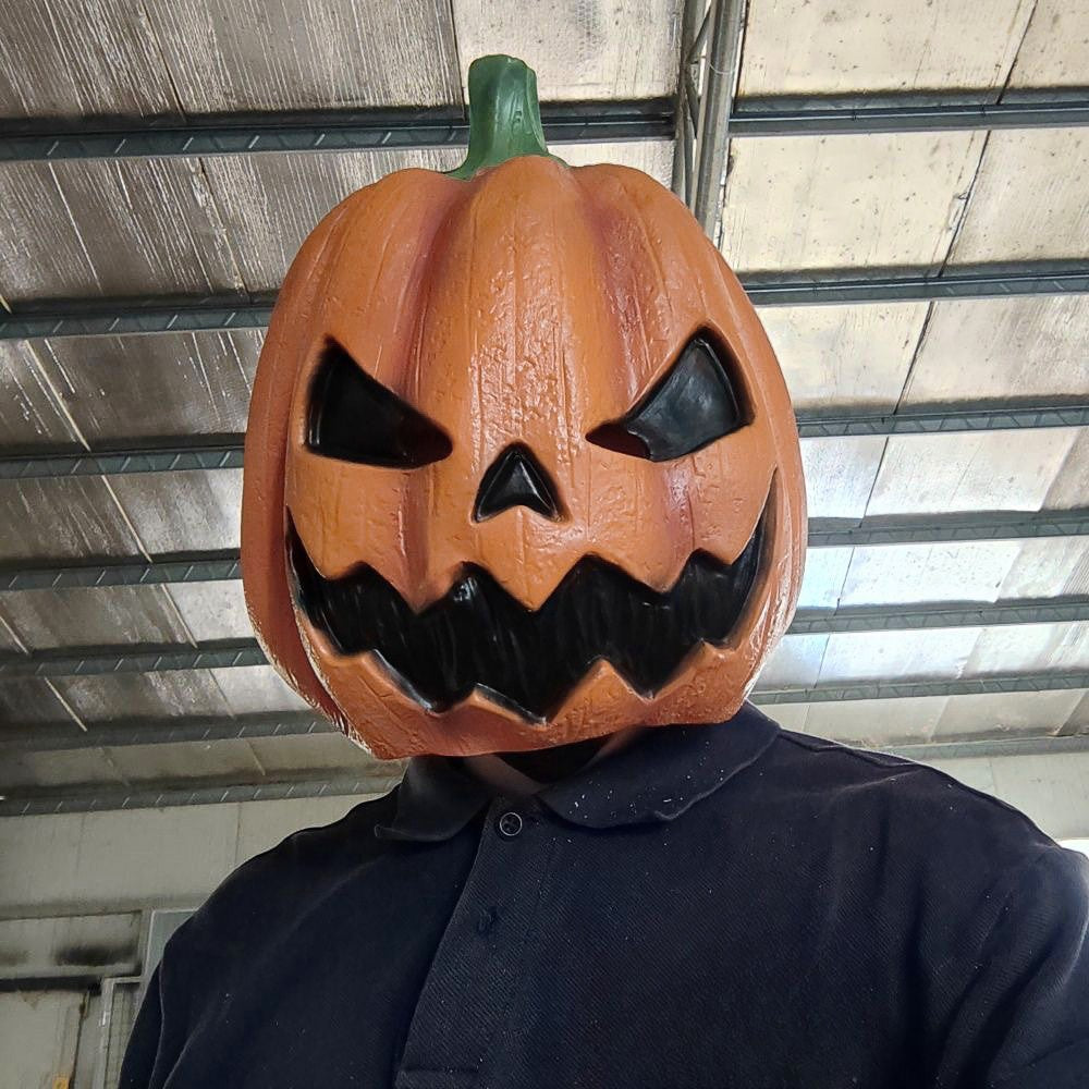 Halloween Evil Pumpkin Head Latex Mask Full Head Costume Mask for Cosplay Party Haunted House Carnival