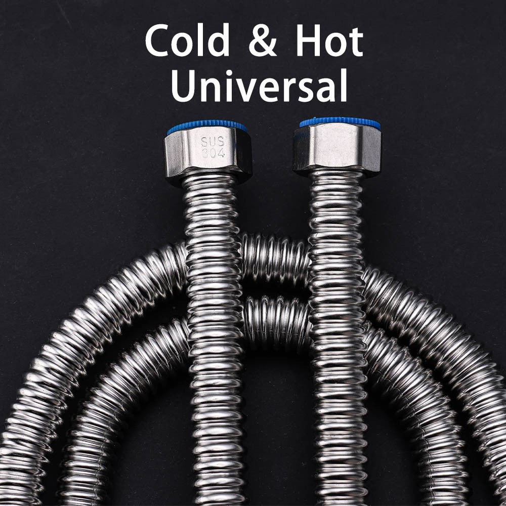 Mangueira de fole de aço inoxidável 304, 4 tubos de entrada de mangueira de metal para aquecedor de água separado, tubo de água de aço inoxidável doméstico quente e frio