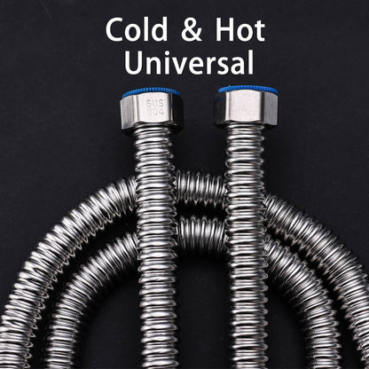 Mangueira de fole de aço inoxidável 304, 4 tubos de entrada de mangueira de metal para aquecedor de água separado, tubo de água de aço inoxidável doméstico quente e frio