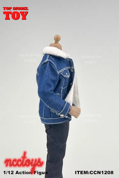CCN1205 CCN1208 1/12 Fashion Lamb Down Denim Jacket Casual Pants Clothes Accessory for 6" Male Soldier Action Figure Body