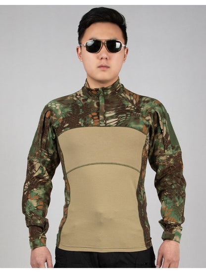 Men Outdoor New Tactical Camo Frog Shirts Wear Resistant Scratchproof Breathable T-shirt Climbing Combat Hunting Men Shirt