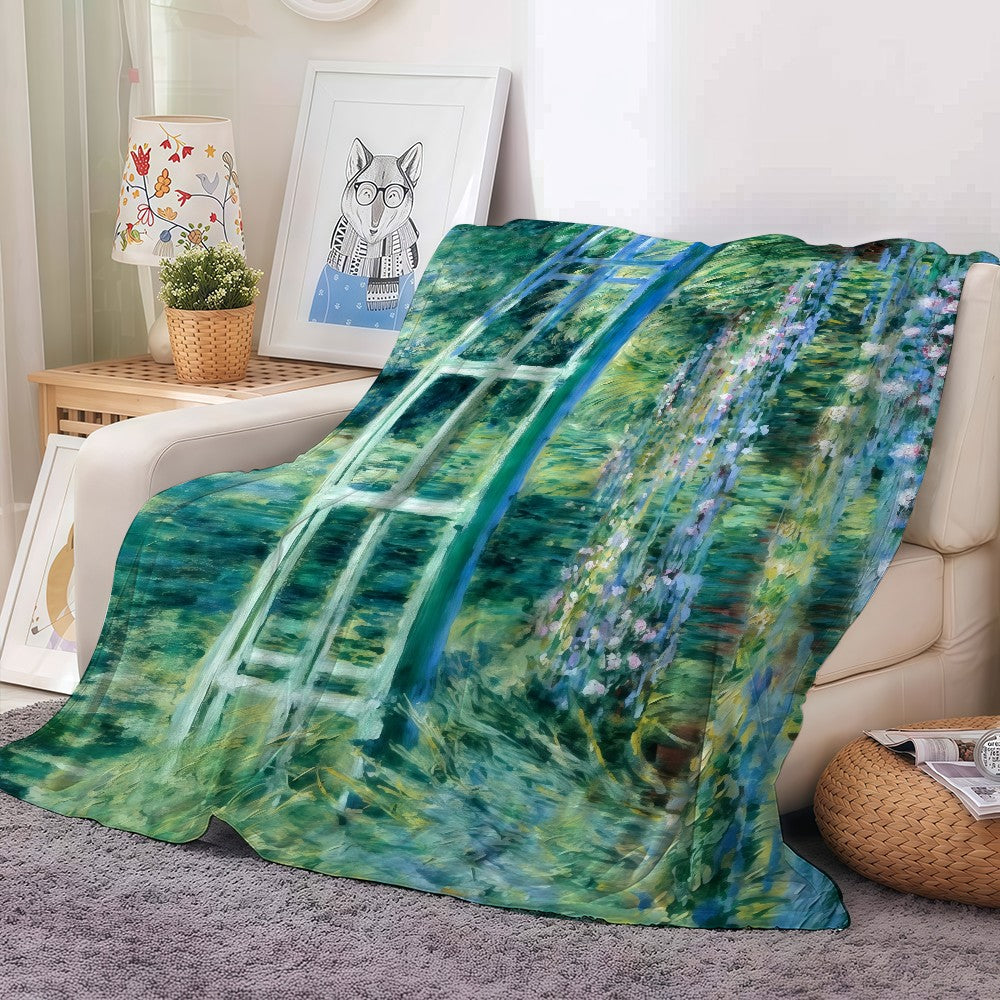 Retro Art C-Claude Monet Blanket Warm And Soft Suitable For Bedroom Living Room Sofa Bed Office Travel Camping