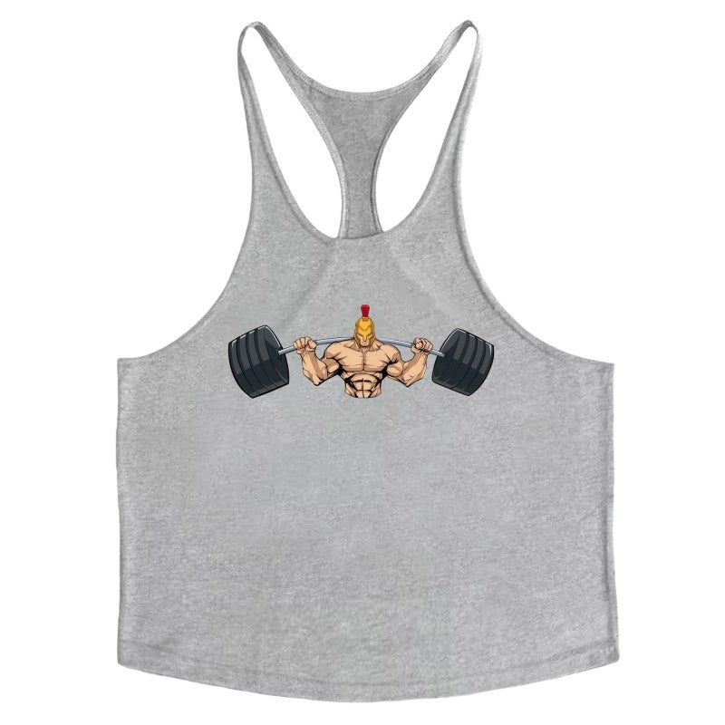 Cotton Y-Back Gym Tank Top for Men, Soft Touch Comfortable Bodybuilding Stringer Singlets Workout Shirt for Athletes