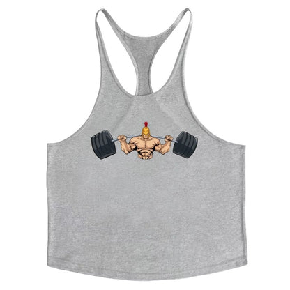 Cotton Y-Back Gym Tank Top for Men, Soft Touch Comfortable Bodybuilding Stringer Singlets Workout Shirt for Athletes