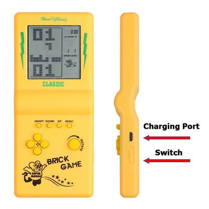 Rechargeable Portable Pocket Game Console Type-C Charge Retro Handheld Game Player with Switch for Tetris Machine Puzzle Toys