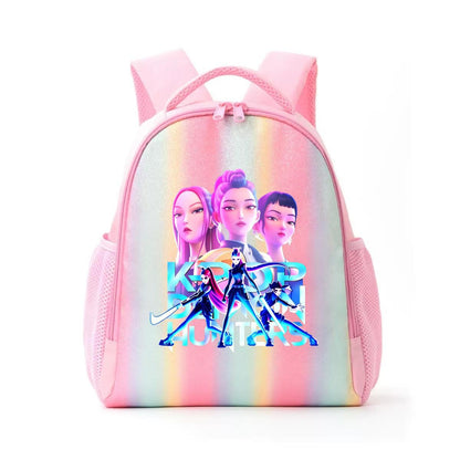 Mochila de Caçadores de Demônios KPop Estampa de Desenho Animado Anime Bolsas de Ombro para Estudantes Organizador de Papelaria Grande Capacidade Presentes de Volta às Aulas