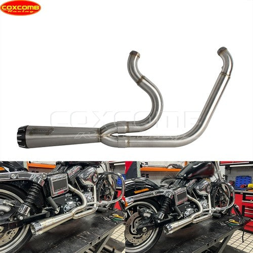 Slip On Exhaust Muffler System Motorcycle Complete Exhaust Pipe For Harley Dyna Street Bob FXDB FXDBB FXDBP FXDBI Limited FXDBC