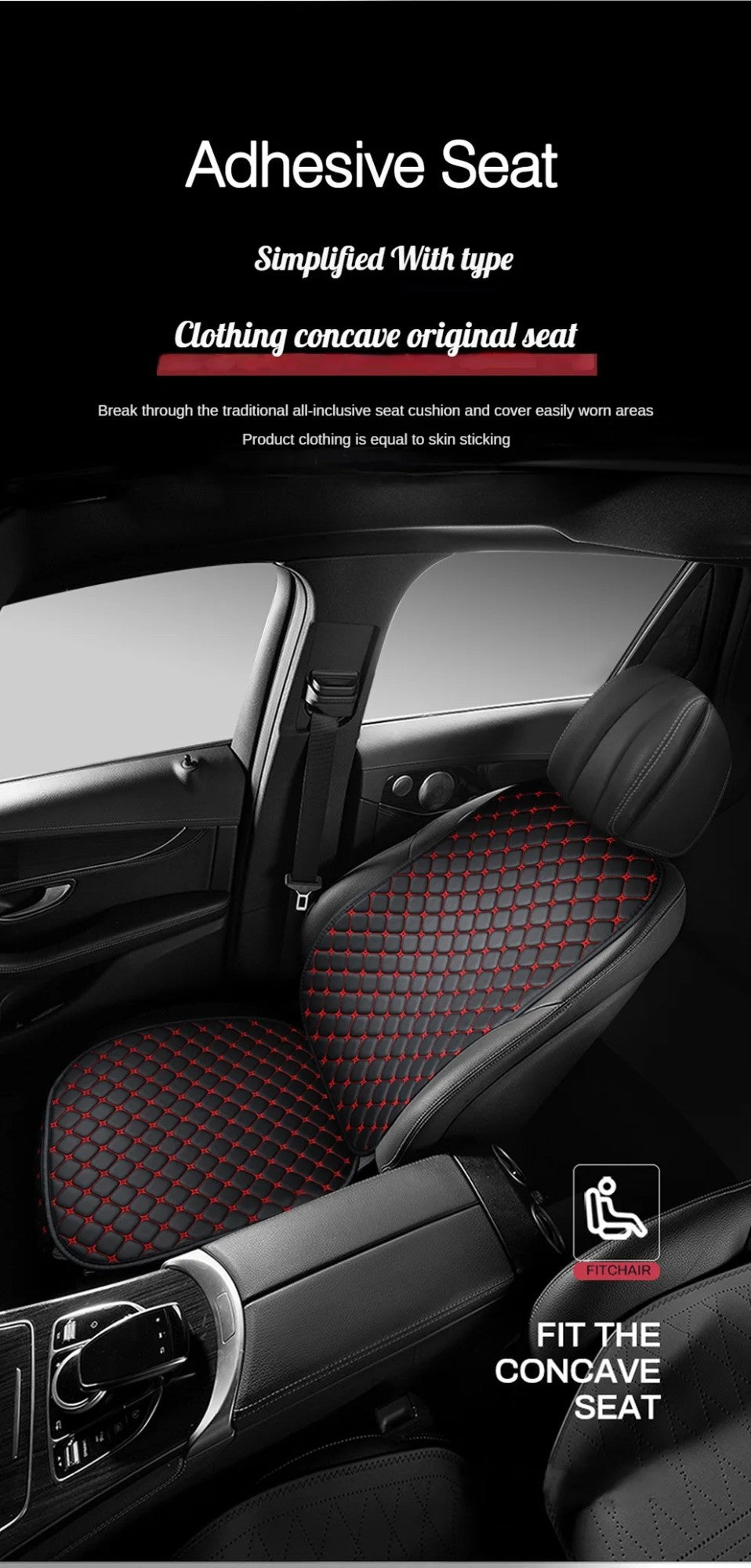 Kcimo Pu Leather Car Seat Cover Seat Back Soft Cushion Universal Front and Rear Car Seat Cushion Chair Carpet Pad Four Seasons