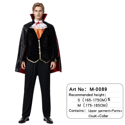 Adult Vampire Costume Men's Medieval Gothic Costume Set Suitable for Halloween Parties Movie Theme Cosplay Costume