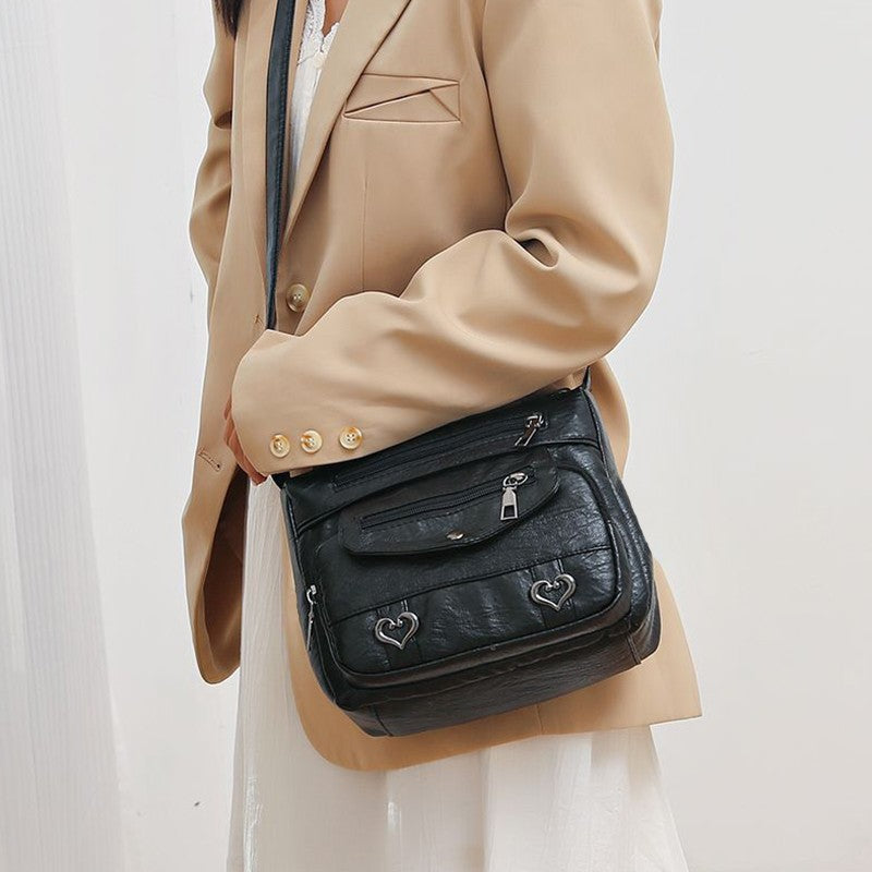 Neutral style rectangular bag for men and women, crossbody bag with large capacity, casual and fashionable single shoulder bag