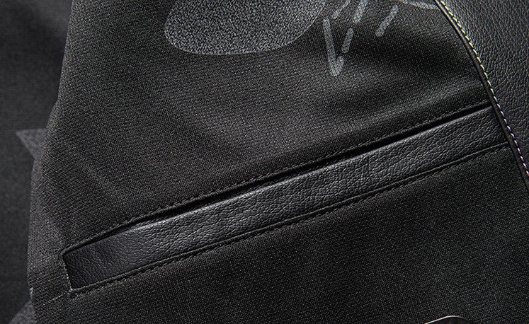 Leather Fashion Handsome Trend Solid Color High Quality Male Stand Collar Dad Father Middle-aged Leather Autumn and Winter Coat