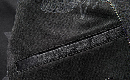 Leather Fashion Handsome Trend Solid Color High Quality Male Stand Collar Dad Father Middle-aged Leather Autumn and Winter Coat