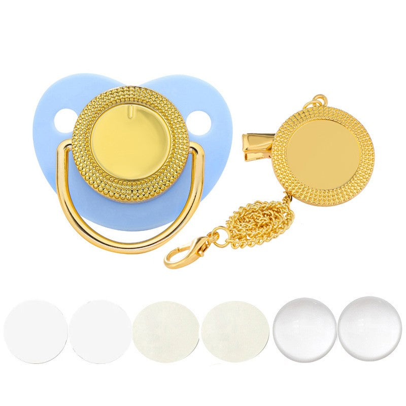 New Blank Baby Pacifier Clip Holder Set Personalized Newborn Dummy BPA Free Luxury Silicone Infant Teether Baby Soother