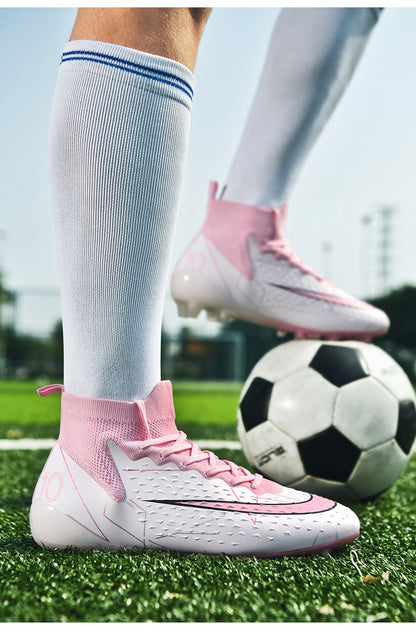 Hot Sale Mens Soccer Cleats High Ankle Football Shoes Long Spikes Outdoor Soccer Traing Boots For Men Women Soccer Shoes