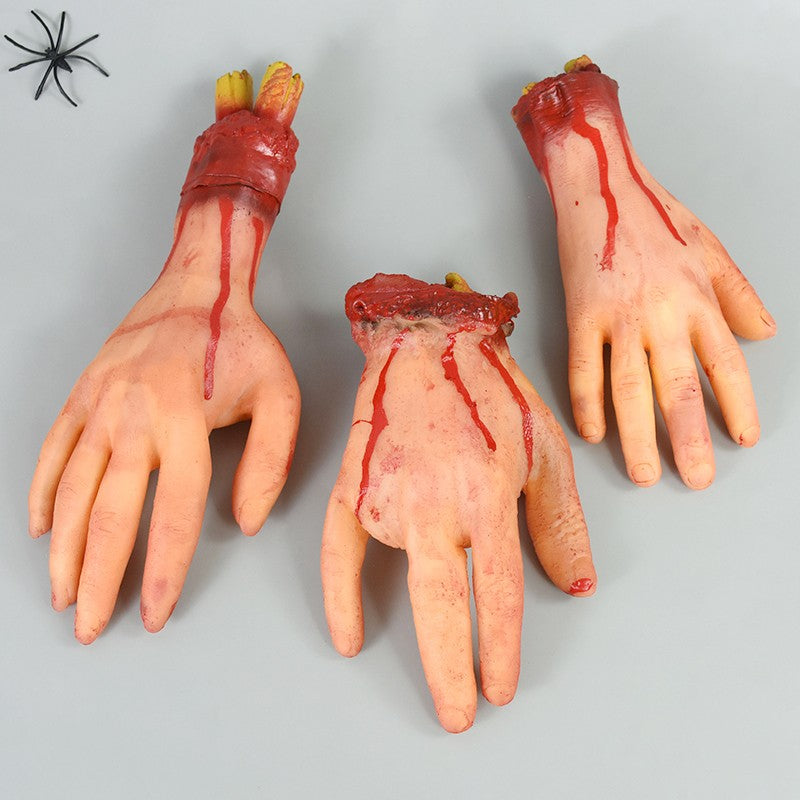 1-2PCS Scary Halloween Decor Bloody Broken Body Parts Fake Hands Legs Arms Brain Heart Horror Party Props