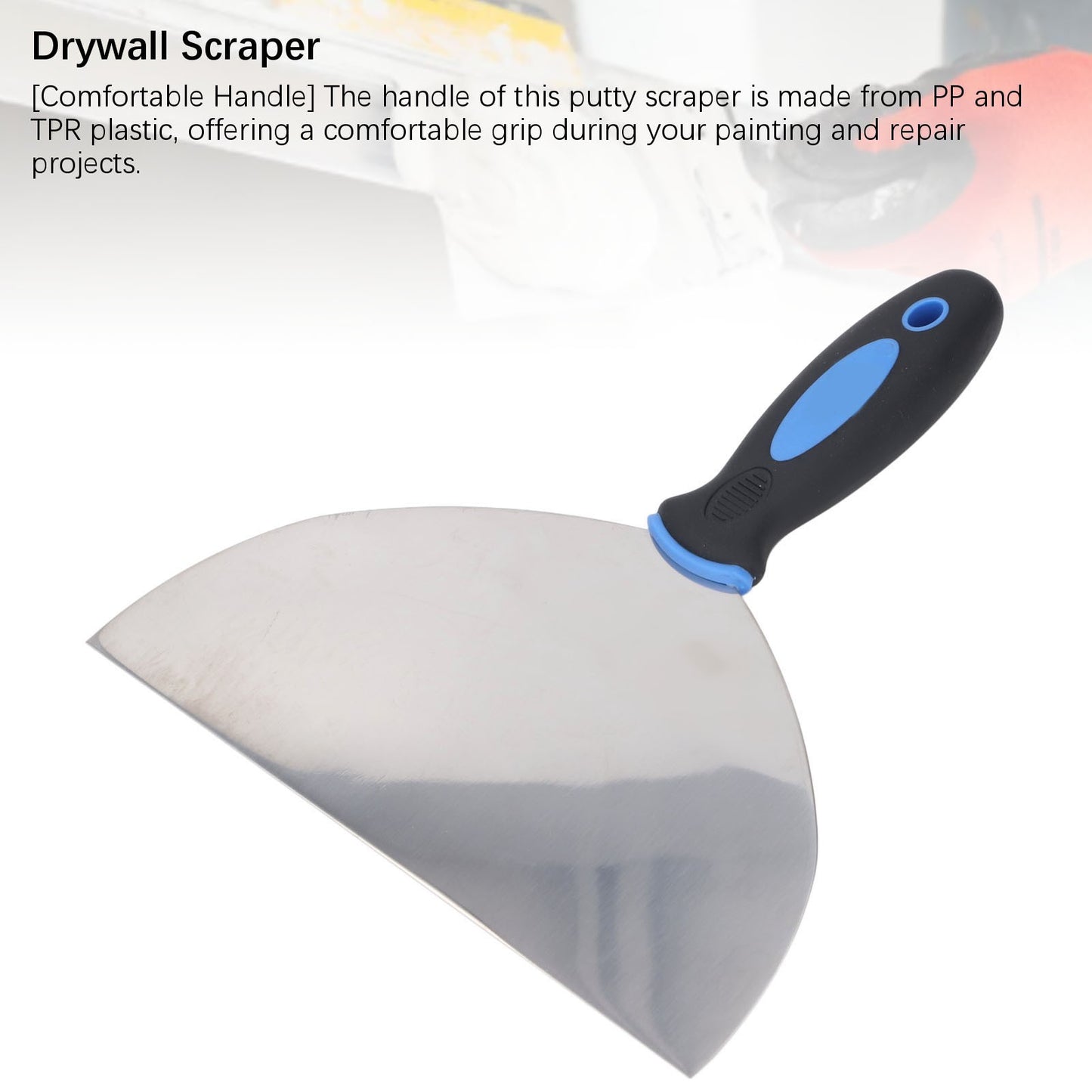 Espátula de Aço Inoxidável Ferramenta Raspador de Massa Papel de Parede Tinta Decalques Raspador de Gesso com Furo para Pendurar para Reparo de Drywall