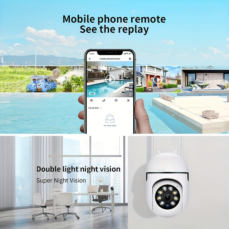 Ease Life APP Wireless 1080P HD Indoor/Outdoor WiFi Security Camera, Color Night Vision, 2-Way Audio, 360° Pan/Tilt/Zoom