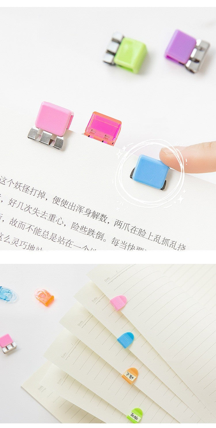 10/20pcs Mini Paper Clips Set Candy Color Transparent Metal Bookmark for File Index Page Holder Clamp Memo Office School F709