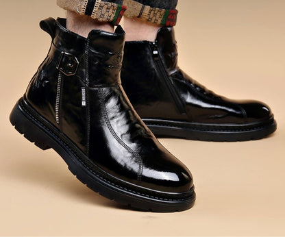 British-style Men's Casual Retro Chelsea Boots for Men Autumn Winter Cow Leather Shoes Male Fashion New Designer Ankle Boots Man