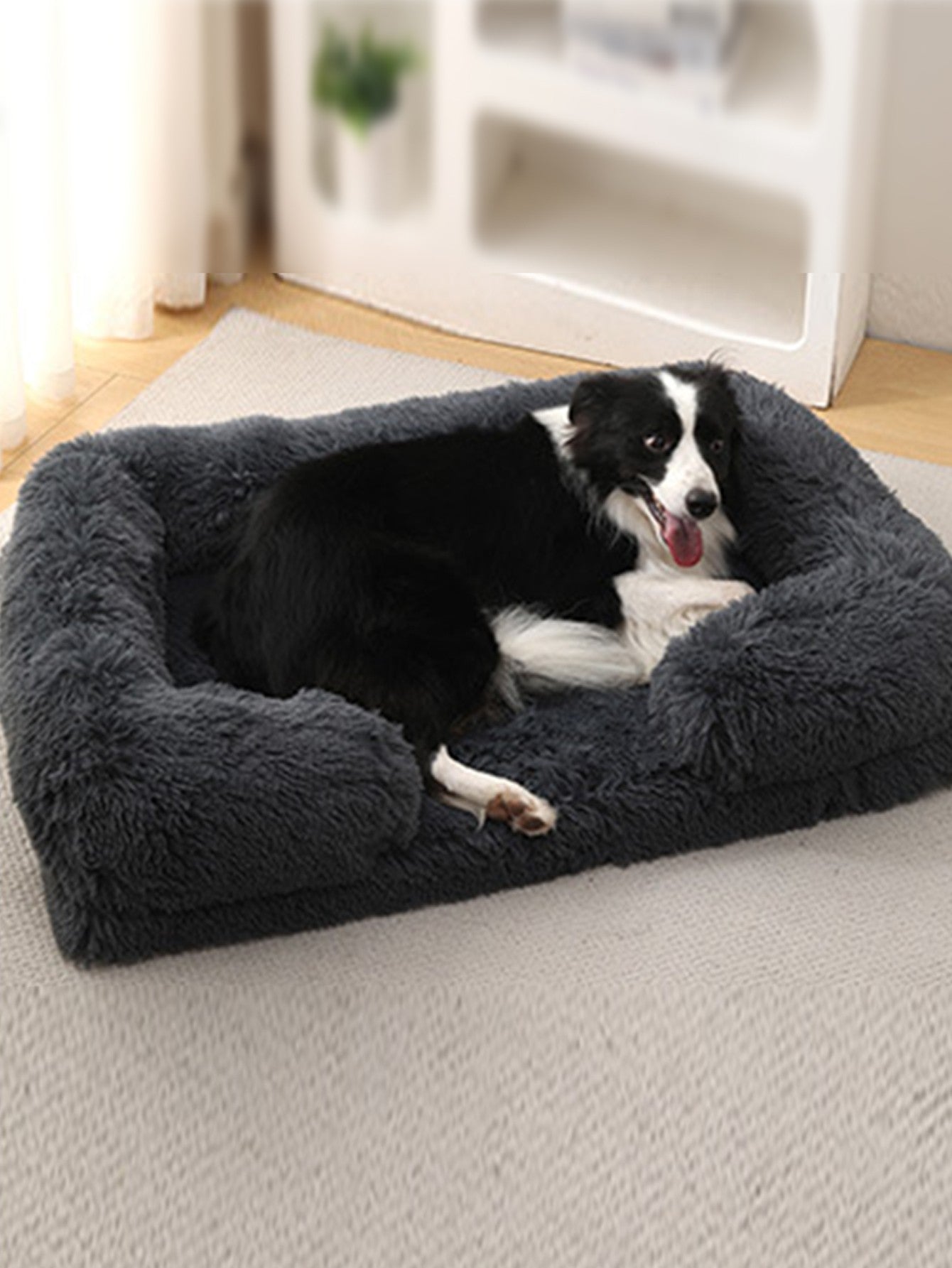 Cama Quadrada para Cachorro, Cama Aconchegante para Animais de Estimação, Almofada Grossa de Inverno, Casa para Cães, Sofá para Gatos para Cães Fofos, Cama para Dormir, Sofá com Tapete Removível