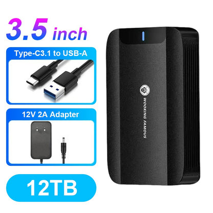 CoolFish HDD 3.5'' External Hard Disk 3TB/4TB/6TB/8TB/10TB/12TB TypeC Hard Drive External Storage Decives Hard Disks for PC/ Mac