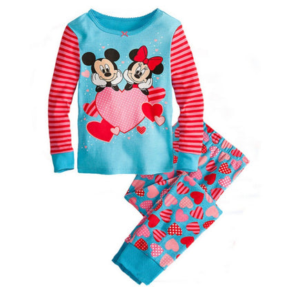 Kids Pajama Set Cotton Soft Print Minnie sets Loungewear Long Sleeve Pjs Sleepwear for Toddler Boys Girls nightgown