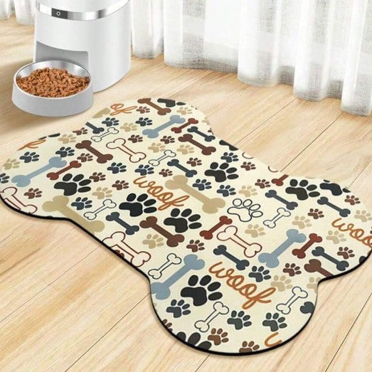 Tapete de Inverno para Animais de Estimação Tapete de Alimentação para Cães e Gatos Tigela de Água e Comida para Animais de Estimação Tapete de Chão Diatomáceo Impermeável de Secagem Rápida