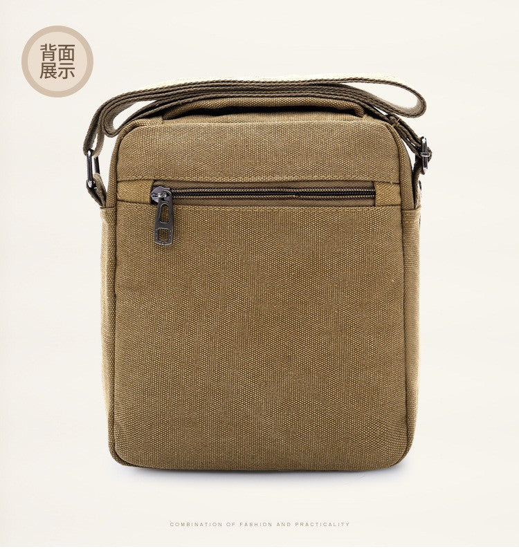 Canvas Shoulder Bag Men's New Korean Style Canvas Messenger Bag Outdoor Leisure Travel Portable Shoulder Bag Purse Handbag