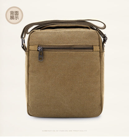 Canvas Shoulder Bag Men's New Korean Style Canvas Messenger Bag Outdoor Leisure Travel Portable Shoulder Bag Purse Handbag