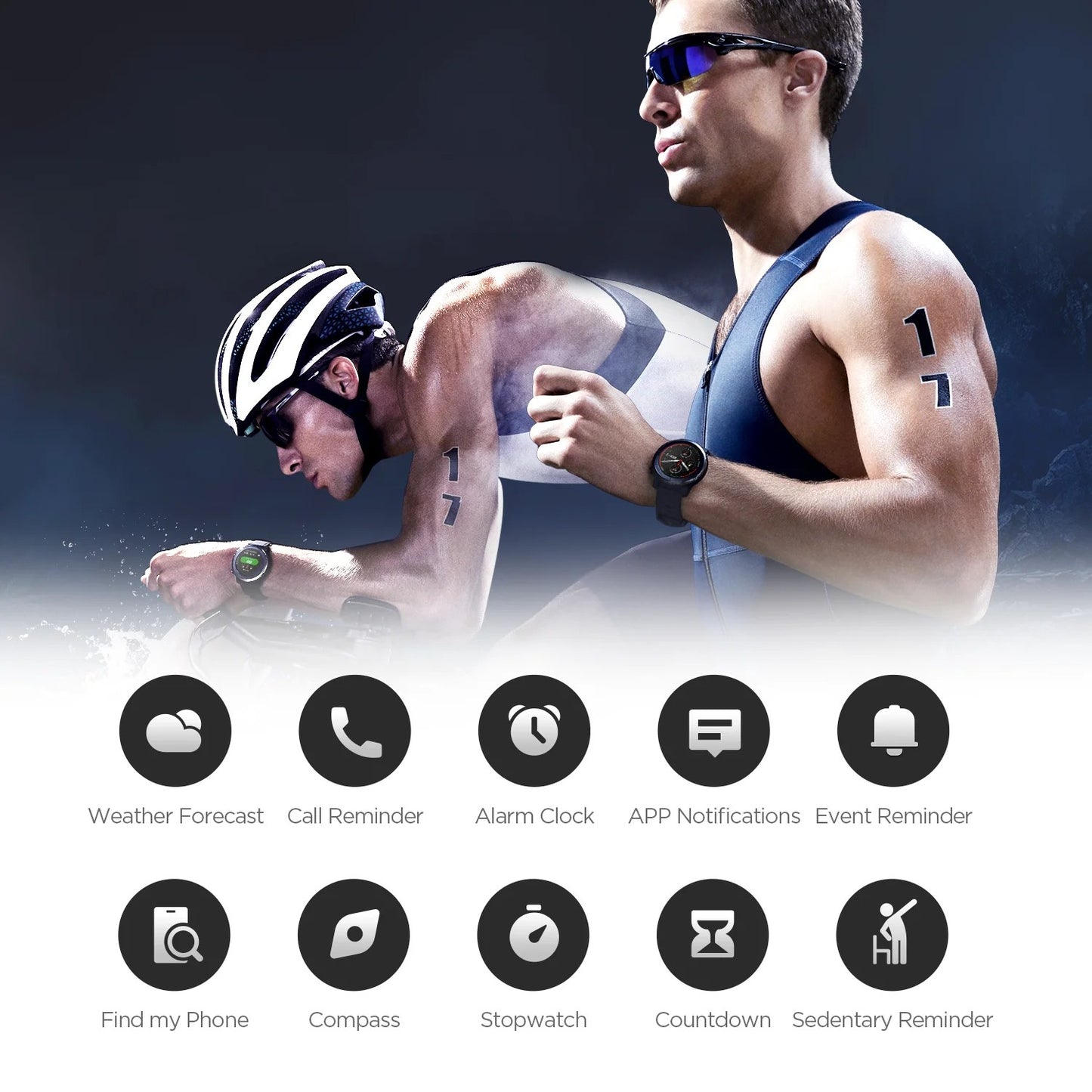 Smartwatch Amazfit Stratos 3 para homens com GPS, Bluetooth e 5ATM à prova d'água – Mostruário com caixa