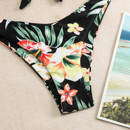 Push Up Bikini Set Women's Swimwear 2024 New Halter Bandeau Underwire Swimsuit Beach Bathing Swimming Suit for Women