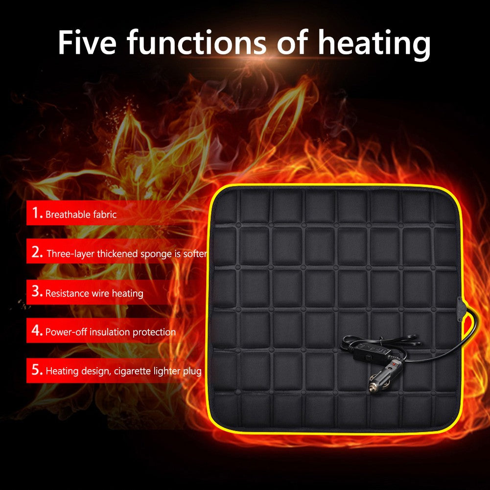 12V Car Seat Heated Cover 3 Gear Adjustable Temperature Universal Car Seat Heater 40W USB Heated Winter Car Seat Heating Pad