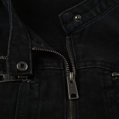 Rockmore Streetwear Double Zipper Denim Jackets Solid Casual Vintage Long Sleeve Outerwear Harajuku Cargo Style Women's Coats