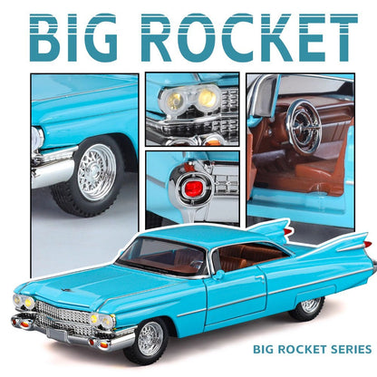 1:32 Escala Cadillac Eldorado Carros Brinquedo Modelos Pneus de Borracha com Luz Música Veículos Roda Puxar para Trás Miniatura de Carro Enfeite