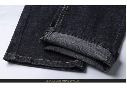 Calça Jeans Masculina Reta Masculina 2025 Nova Elástica Slim Fit Calças Confortáveis Macias de Negócios Calças Jeans Masculinas de Marca